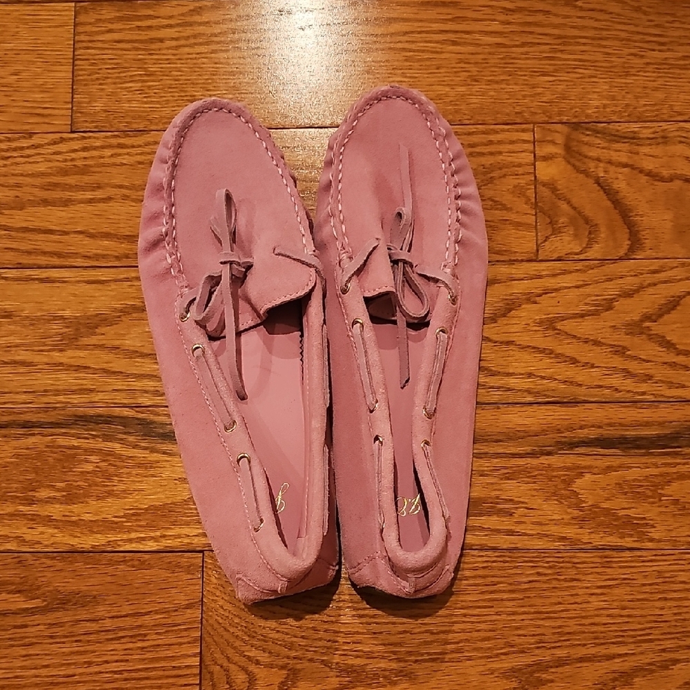 NWOT J. Crew Women's Pink Suede Moccasins